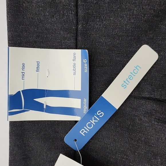 Ricki's Heathered Grey Stretch Mid Rise Fitted Subtle Flare Pants Regular Size 6 - Picture 7 of 14